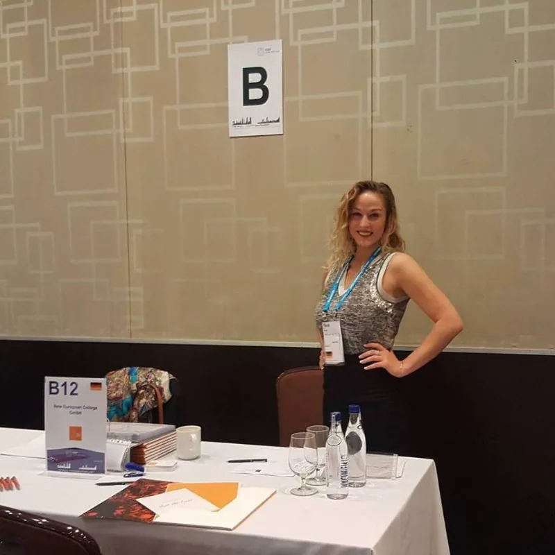 Yana Immis at an international education event in Mexico City